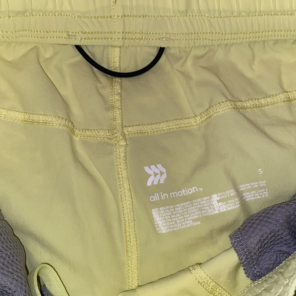 All In Motion Neon Yellow 7” Shorts - Picture 3 of 7